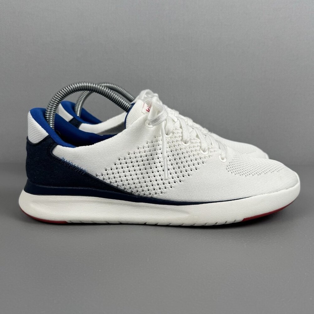 Kizik Lima Sneakers Shoes Hands Free Step In Knit Women 9.5 Men 8 White Blue